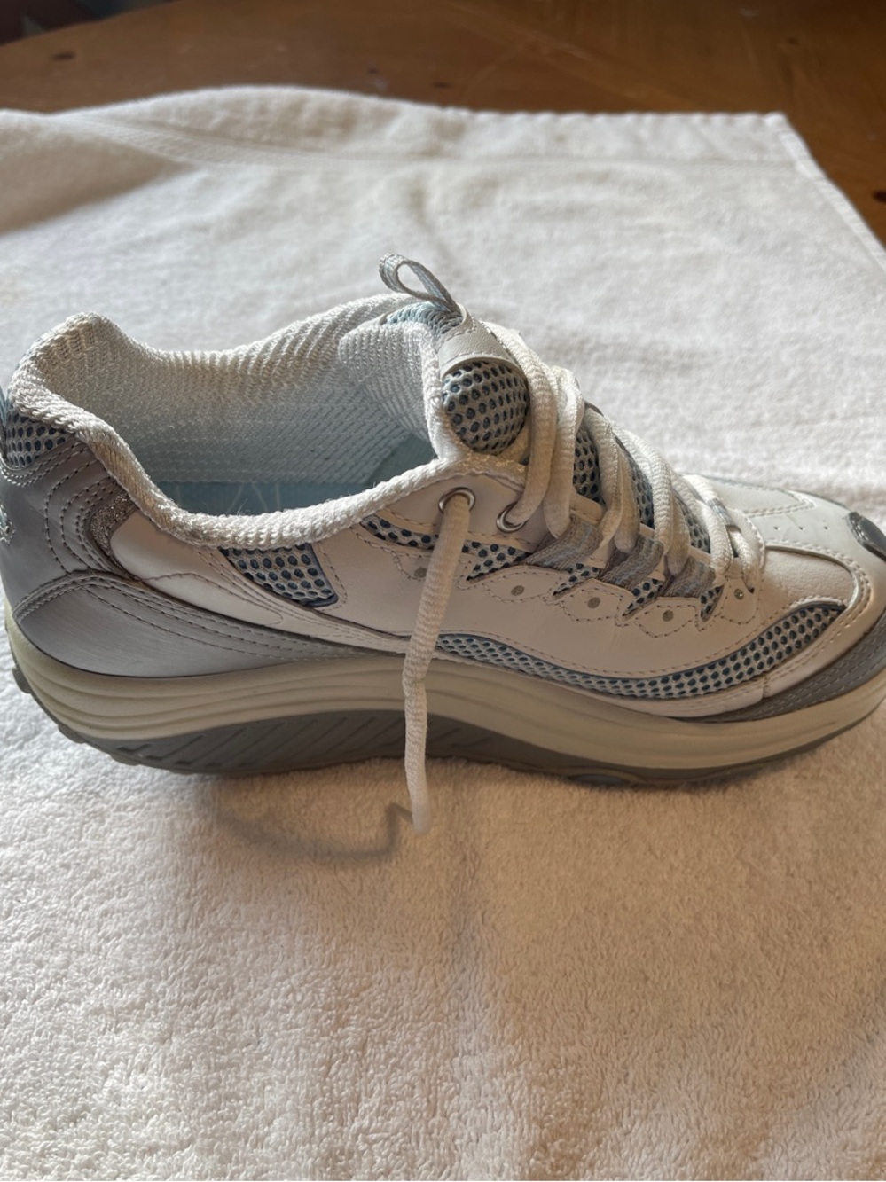 Skechers Shape-Up-Jump Start Walking Sneaker White/Blue/Gray size 6 - Picture 5 of 7